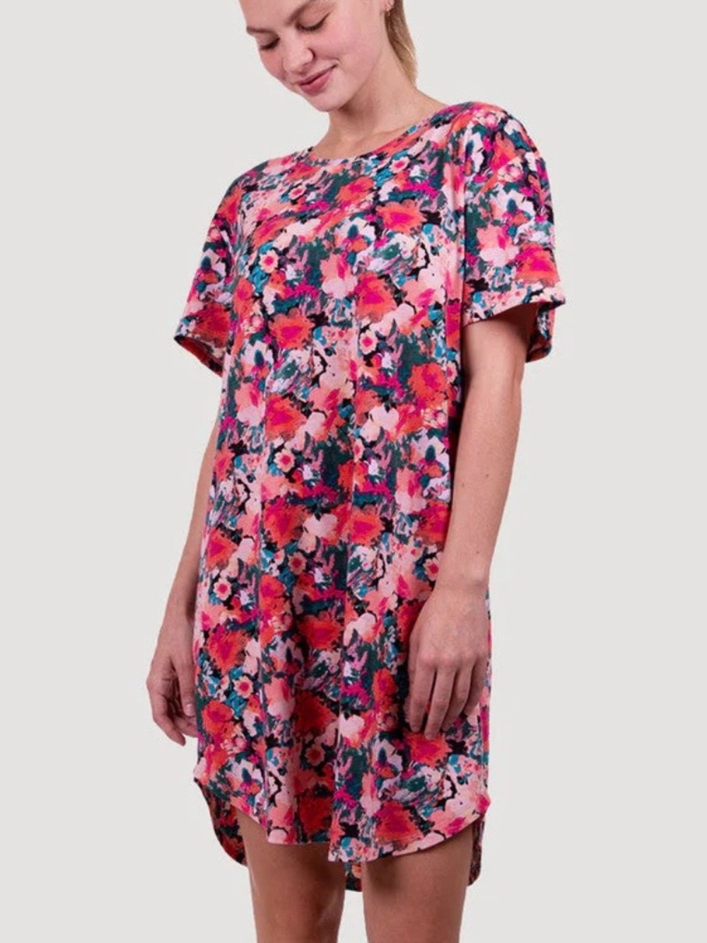 Floral Short Sleeve in Pink Multi Natori Sleep Shirt